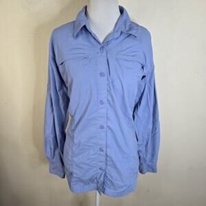 Columbia Vented Outdoor Shirt Button Down Long Sleeve 100% Nylon Women's Large